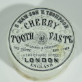 Antique S. Mawson and Thompson Cherry toothpaste porcelain lid and base