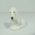 Vintage Coalport white porcelain dog figurine