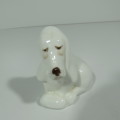 Vintage Coalport white porcelain dog figurine