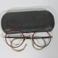 Vintage glasses frame in case