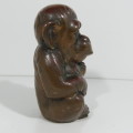 Vintage copper monkey figurine