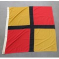 Red and Yellow flag with black cross - Size 103 x 99 cm