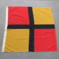 Red and Yellow flag with black cross - Size 103 x 99 cm