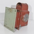 Vintage Railway Lamp with wall mount - Red glass slides and original burner - Size 32 x 29 cm