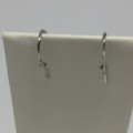 Pair of sterling silver pearl earrings with cubic zirconias - weighs 4.4g