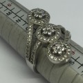 Sterling silver ring with cubic zirconias - weighs 5.9g - size Q