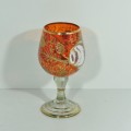 Vintage handmade glass with gold paint