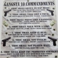 Gangsta 10 Commandments metal plate