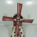 Vintage red delft musical windmill