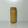 Handpainted flower vase made of bamboo - Length 21 cm