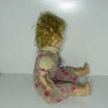 Antique doll with soft body and composition head and limbs - Well used - Length 60 cm