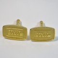 Pair of vintage Trust Bank cufflinks