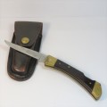 Frontier Double Eagle USA pocket knife with leather pouch - Clip of pouch is broken
