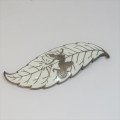 SIAM sterling silver enameled leaf brooch - weighs 15.9g