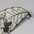 SIAM sterling silver enameled leaf brooch - weighs 15.9g
