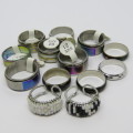 Lot of 14 stainless steel costume jewellery rings