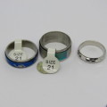 Lot of 14 stainless steel costume jewellery rings