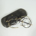 Vintage faux tortoise shell glasses in case