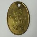 1907 GSWA Omaruru native pass token # 9278