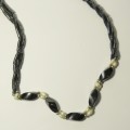 Hematite and seed pearl necklace