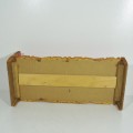 Vintage doll`s furniture - Clothing peg bed with cushions and quilt