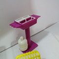 Vintage doll's furniture - Gas braai, Side table, Outdoor table, 2 loungers, cat's bed, bath, shower