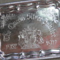 1977 Queen silver Jubilee tray - Size 41 x 31 cm