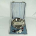 Vintage Angora silverplated childs feeding set with bowl and spoon