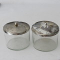 Silverplated double sugar bowl set