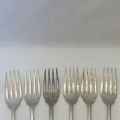 Set of 6 Vintage Angora silverplated EPNS forks