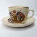 1937 King George VI coronation cup and saucer - Bergess ware
