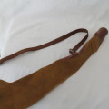 Vintage leather and material rifle bag - Length 119 cm