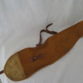 Vintage leather and material rifle bag - Length 119 cm