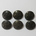 South African Defense Force military buttons - Lot of 6 Wartime buttons made by Ed Gill, Birmingham