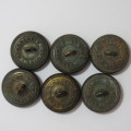 South African Defense Force military buttons - Lot of 6 Wartime buttons made by Ed Gill, Birmingham