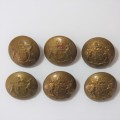 South African Defense Force military uniform buttons - Set of 6 Made by Dowler and Sons, Birmingham