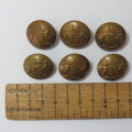 South African Defense Force military uniform buttons - Set of 6 Made by Dowler and Sons, Birmingham
