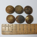 South African Defense Force military uniform buttons - Lot of 6 made by W Dowler & Sons, Birmingham