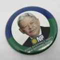 New National Party election campaign lapel badge - Gerald Morkel