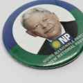 New National Party election campaign lapel badge - Gerald Morkel