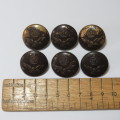 South African Air force buttons WW2 period blackened brass set of 6