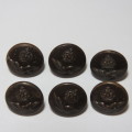 South African Air force buttons smaller size - Lot of 6 Wartime blackened buttons