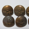 South African Air force buttons smaller size - Lot of 6 buttons Lion wks Ltd, Birmingham