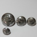 Northern Rhodesia Police - Lot of 4 buttons all different sizes