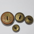 Northern Rhodesia Police - Lot of 4 buttons all different sizes