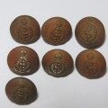 SA Medical Corps WW2 and earlier - Lot of 7 small brown buttons