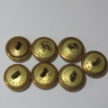 Royal Navy lot of 7 buttons Queens crown all made by Firmin, London