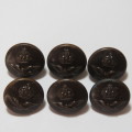 South African Air force buttons - Lot of 6 wartime blackened smaller size buttons