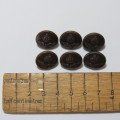 South African Air force buttons - Lot of 6 wartime blackened smaller size buttons