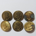 Royal Navy buttons - King`s crown lot of 6 buttons made by Smith and Wright, Birmingham